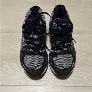 Asics Black and Purple Athletic Shoes